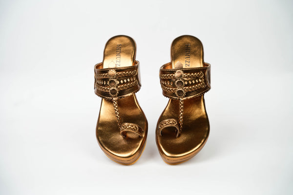 Legacy Gold Kolhapuri Wedges