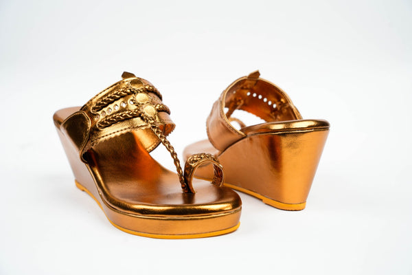 Legacy Gold Kolhapuri Wedges