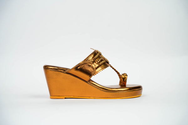 Legacy Gold Kolhapuri Wedges