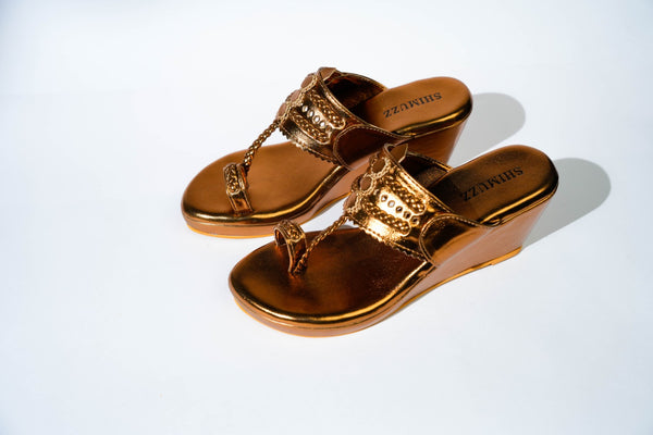 Legacy Gold Kolhapuri Wedges