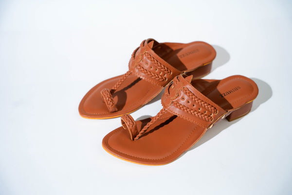 Cocoa Kolhapuri Box Heels