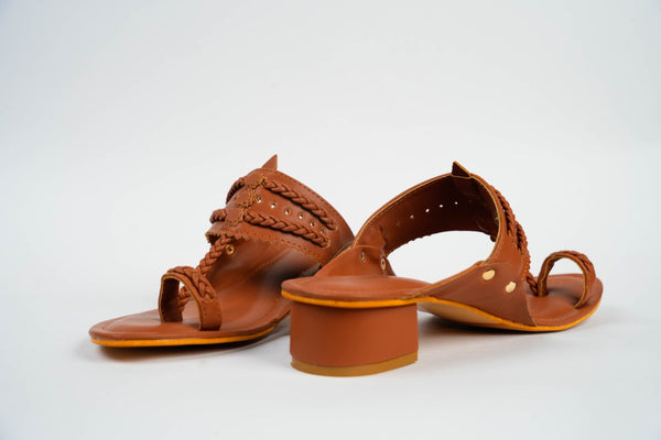 Cocoa Kolhapuri Box Heels