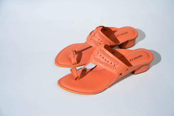 Coppertips Kolhapuri Box Heels