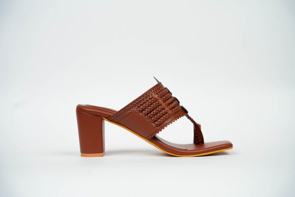 Forrest Woods Square Kolhapuri Block Heels
