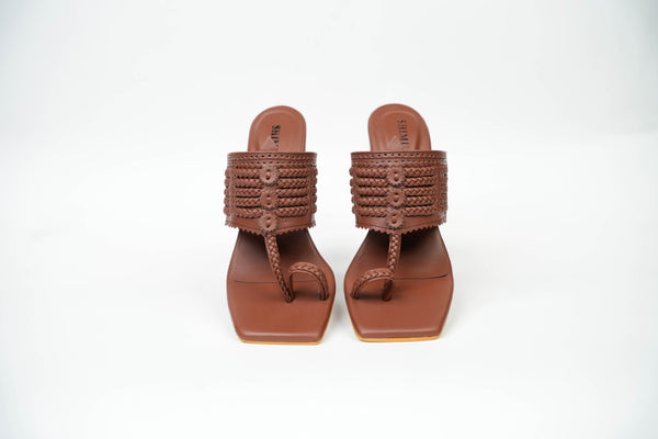 Forrest Woods Square Kolhapuri Block Heels