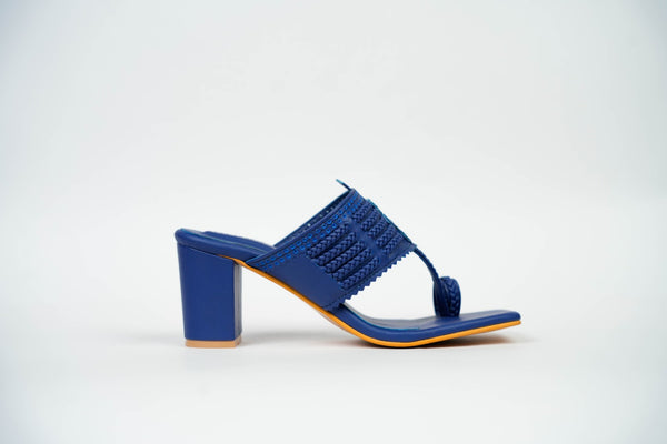 Ocean Hearts Square Kolhapuri Block Heels