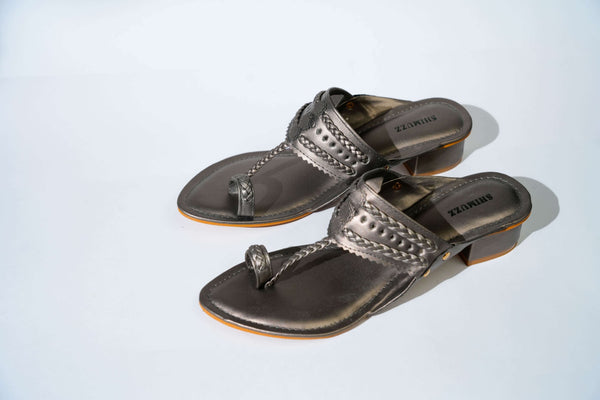 Metal Tips Kolhapuri Box Heels