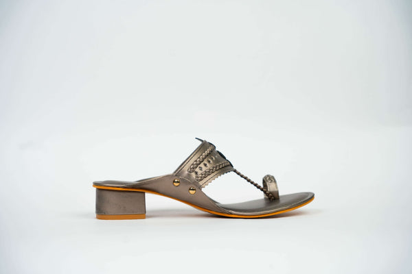Metal Tips Kolhapuri Box Heels