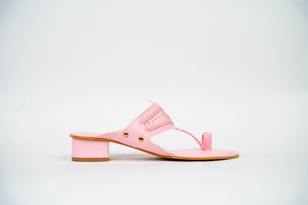 Rosy Kolhapuri Box Heels