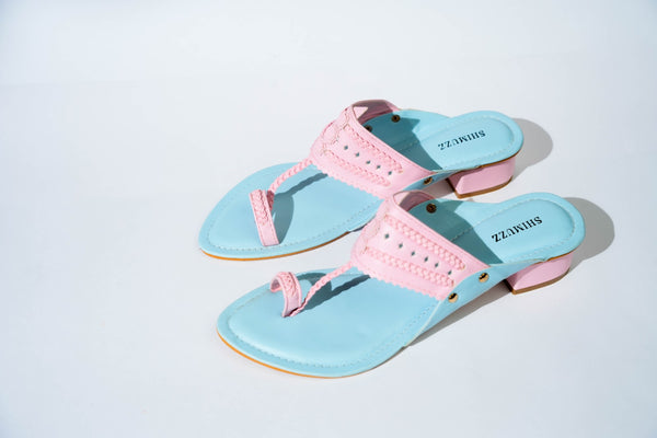Pastel Bliss Kolhapuri Box Heels
