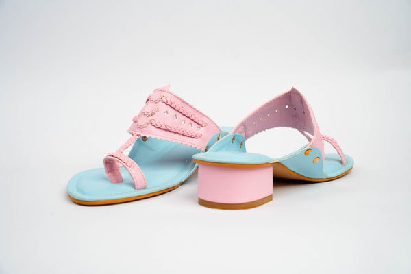 Pastel Bliss Kolhapuri Box Heels