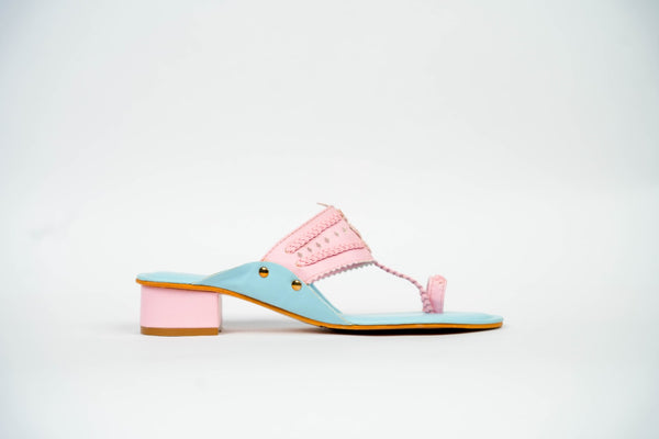 Pastel Bliss Kolhapuri Box Heels