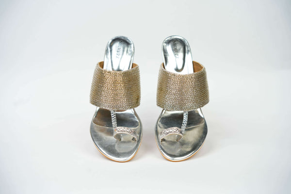 Silver Niche Block Heels