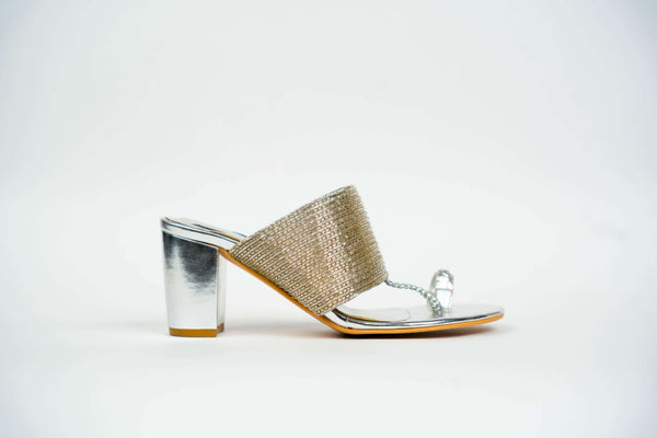 Silver Niche Block Heels