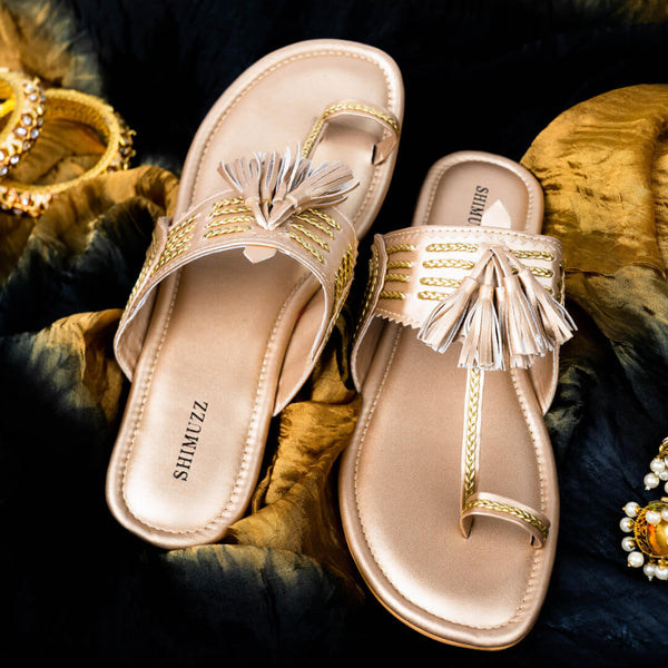 Gold tassel with braided flats