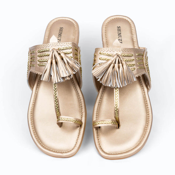 Gold tassel with braided flats