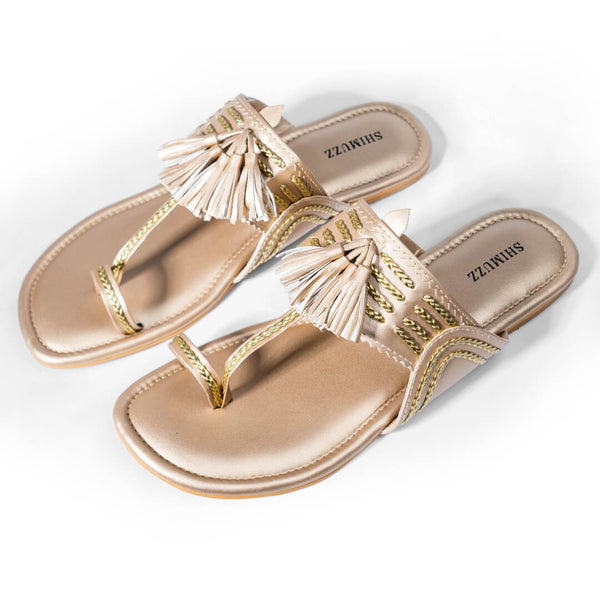 Gold tassel with braided flats
