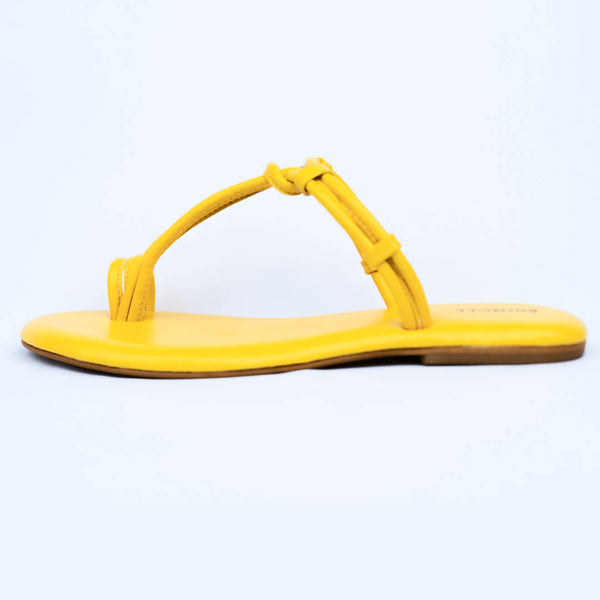 Yellow knotted strap sliders