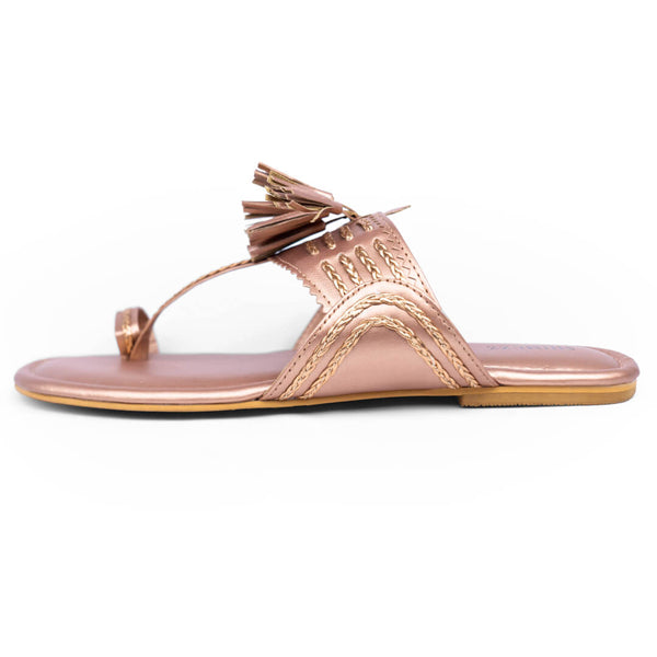Rose gold tassel with braided flats