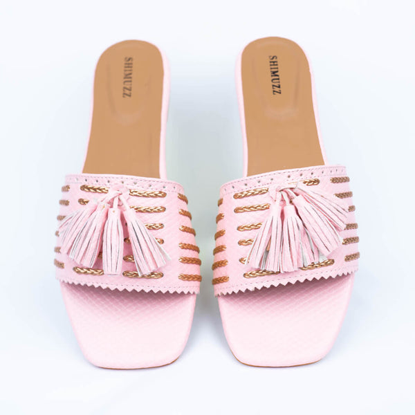Pink tassel with gold braid sliders