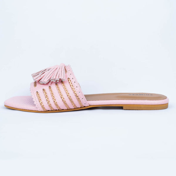 Pink tassel with gold braid sliders