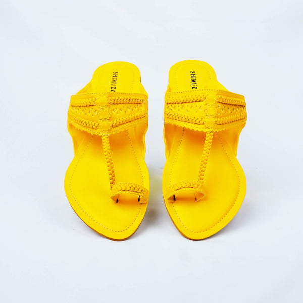 Summer Yellow Koolhapuri Flats