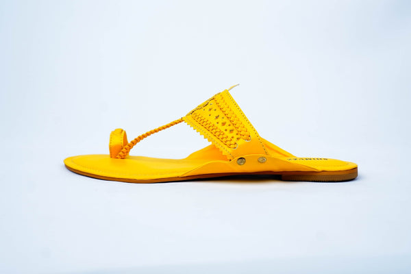 Summer Yellow Koolhapuri Flats