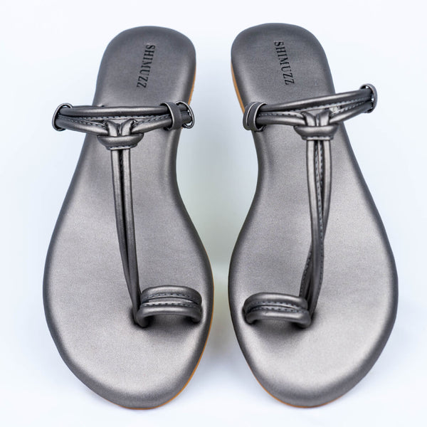 Knotted straps gunmetal sliders