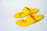 Summer Yellow Kolhapuri Box Heels