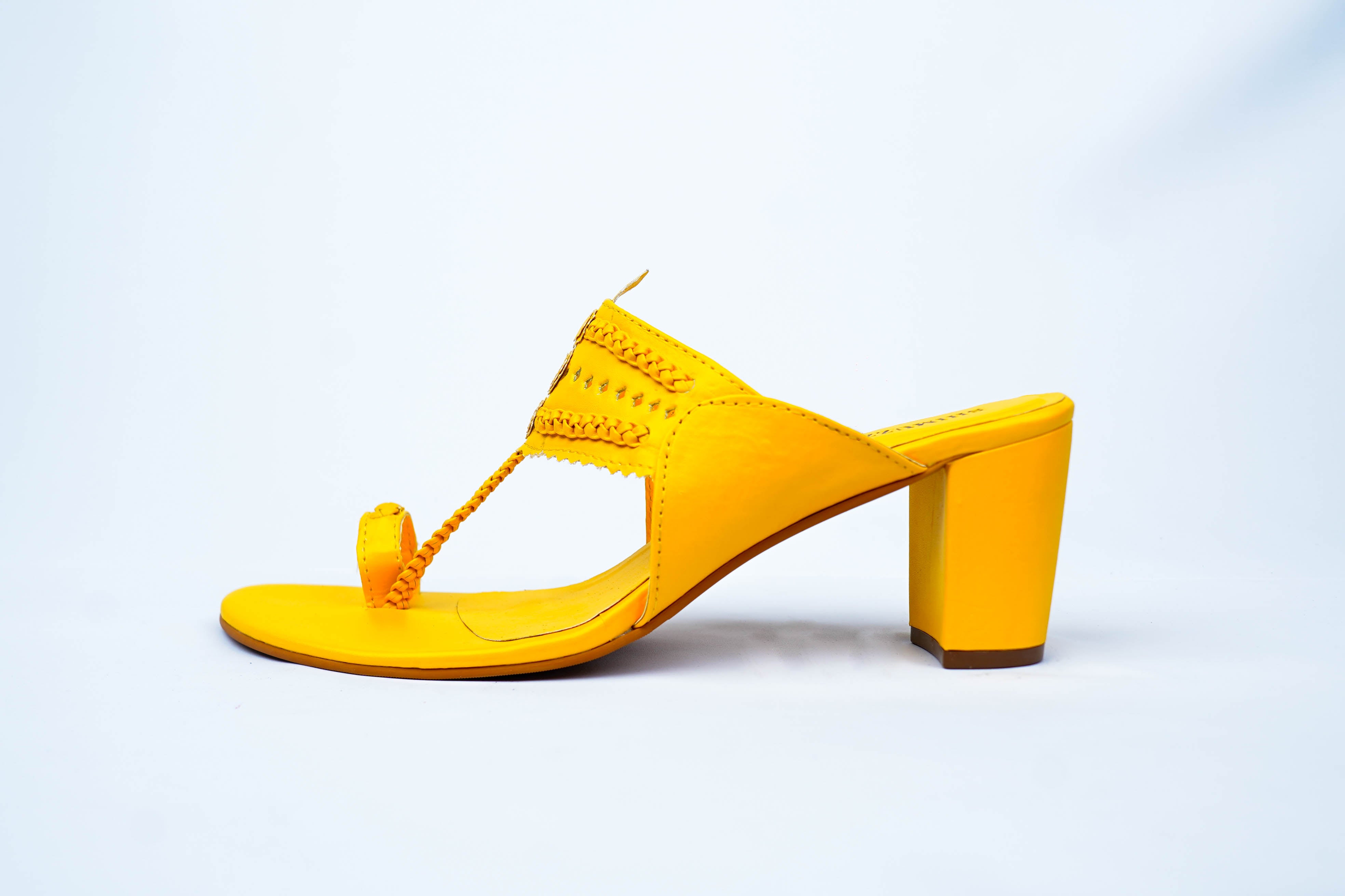 Bright Color Orange Yellow Lady Summer Dress Shoes T-strap Open Toe Block  High Heels Sandals Platform Shoes With Studded Rivets - AliExpress