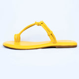 Yellow knotted strap sliders 