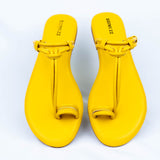 Yellow knotted strap sliders 