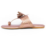 Rose gold tassel with braided flats