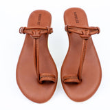 Knotted straps brown flats 